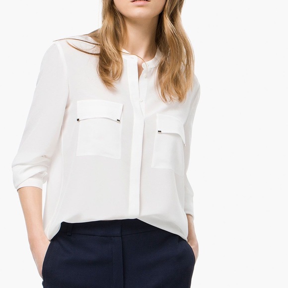 Massimo Dutti Tops - Massimo Dutti white shirt with pockets
